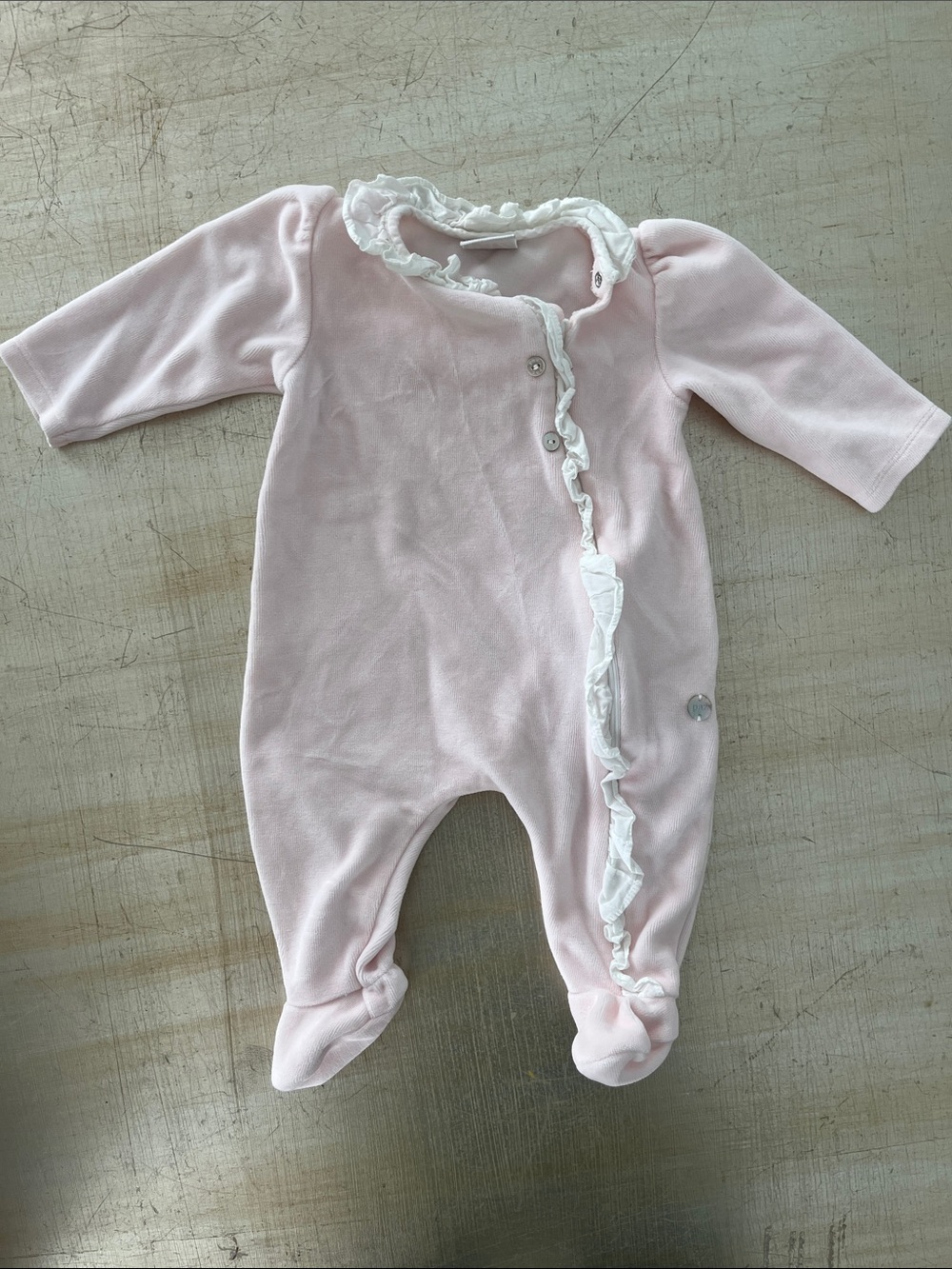 Paz Rodriguez Baby Girl Pink Ruffle-Trim Onesie